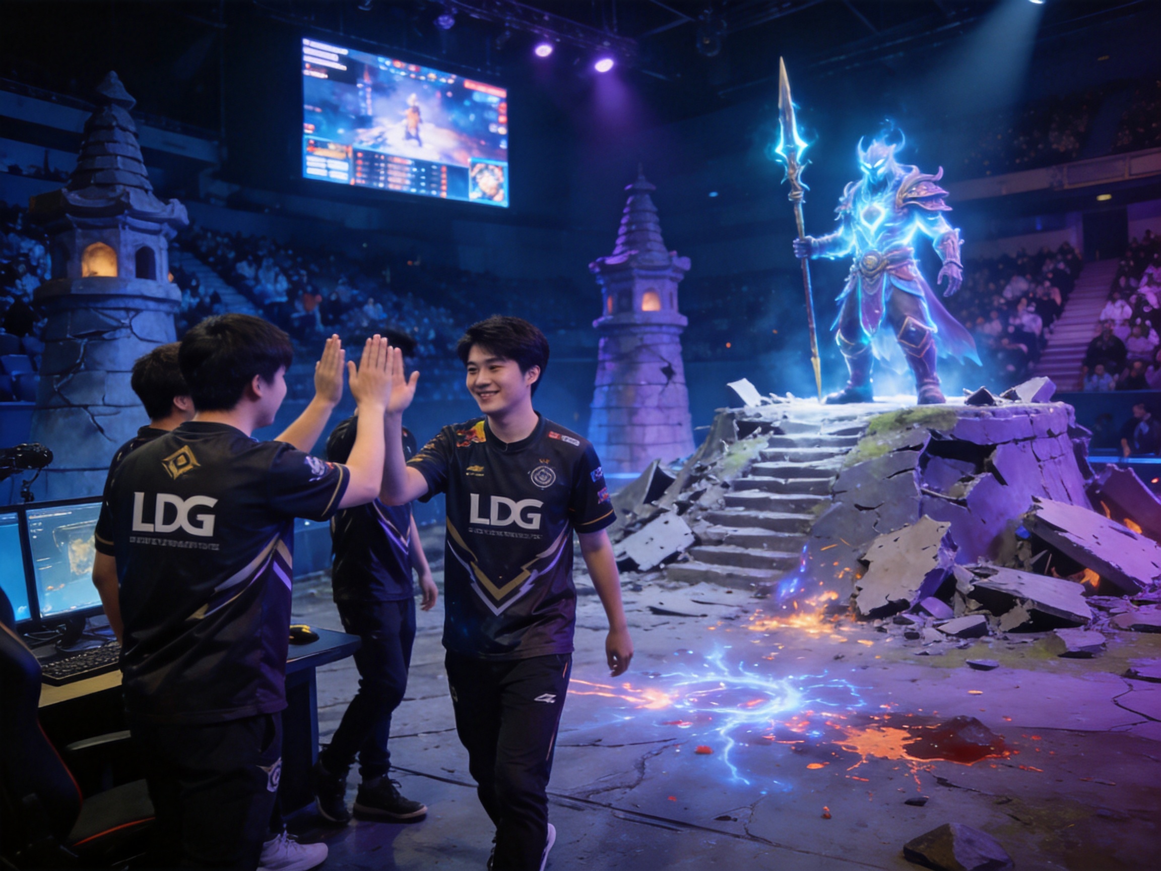 DOTA2 TI淘汰赛LGD战队比赛现场